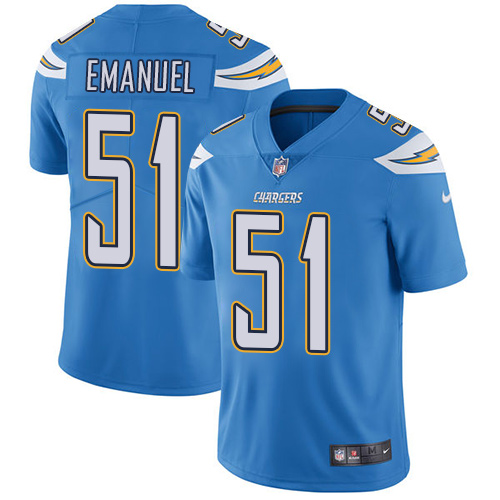 Nike Chargers #51 Kyle Emanuel Electric Blue Alternate Men's Stitched NFL Vapor Untouchable Limited Jersey